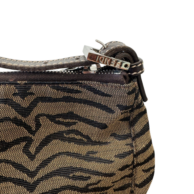 Women's Logo Tiger Print Handbag Brown