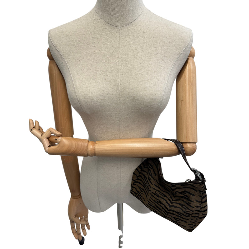 Women's Logo Tiger Print Handbag Brown