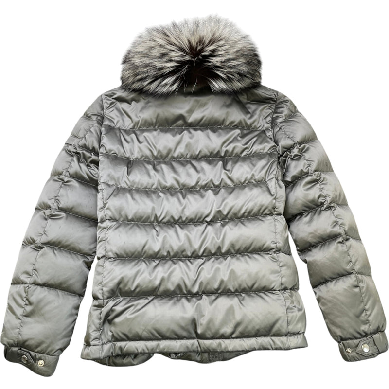 Women's Plaque Logo Down Jacket Grey Size IT 42 / UK 10