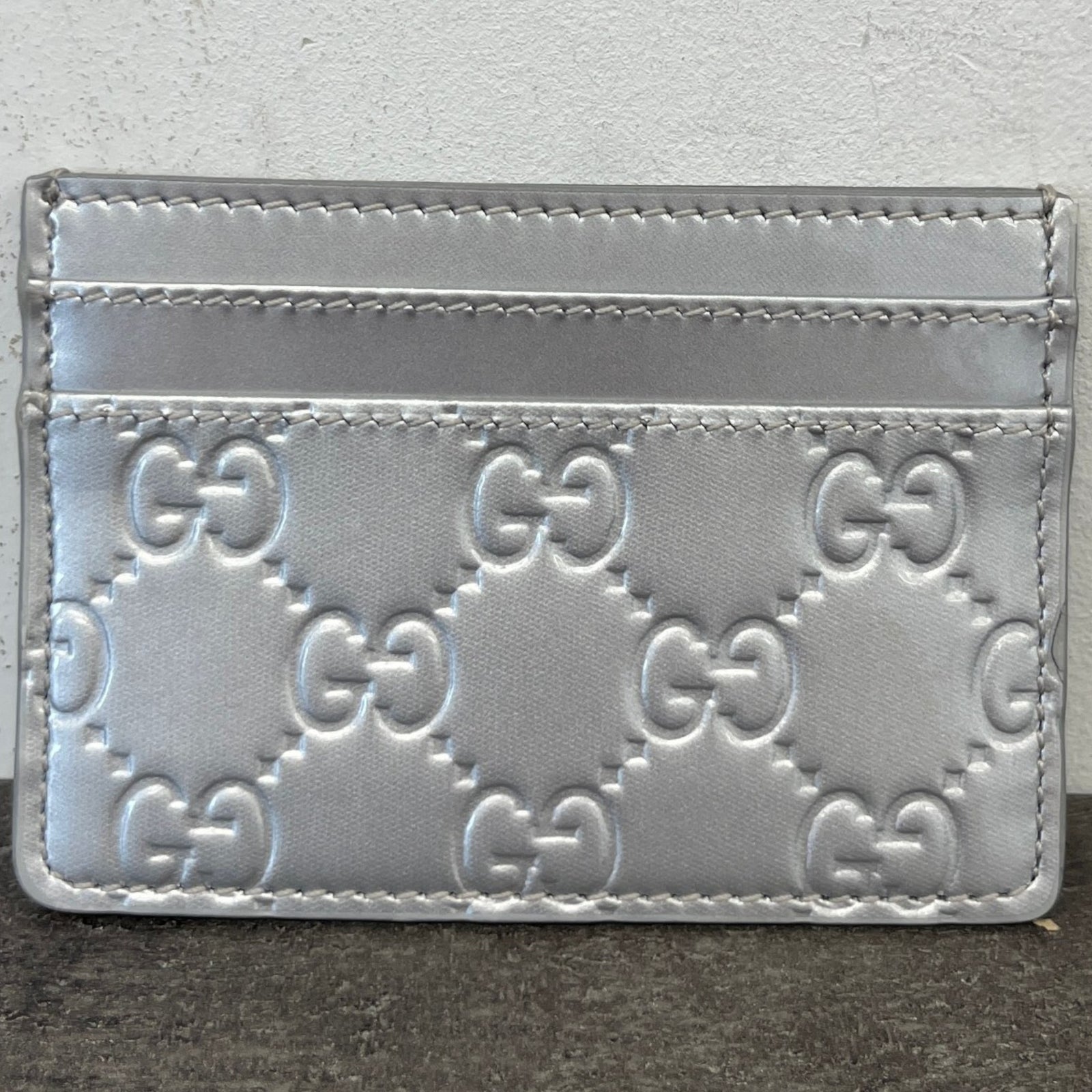 Men's GG Supreme Card Holder Grey - Photo 8