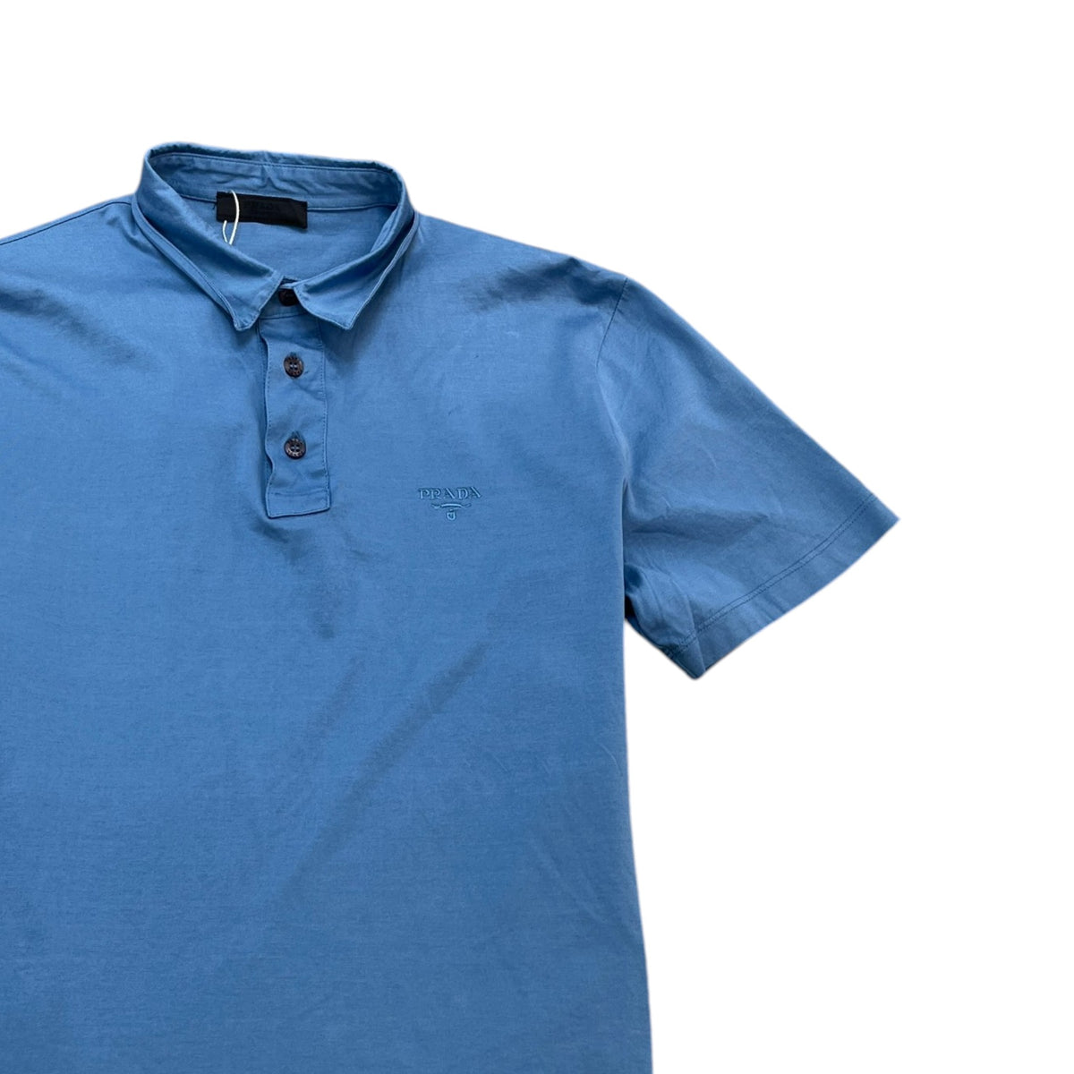 Men's Embroidered Logo Polo Shirt Blue Size M - Photo 3