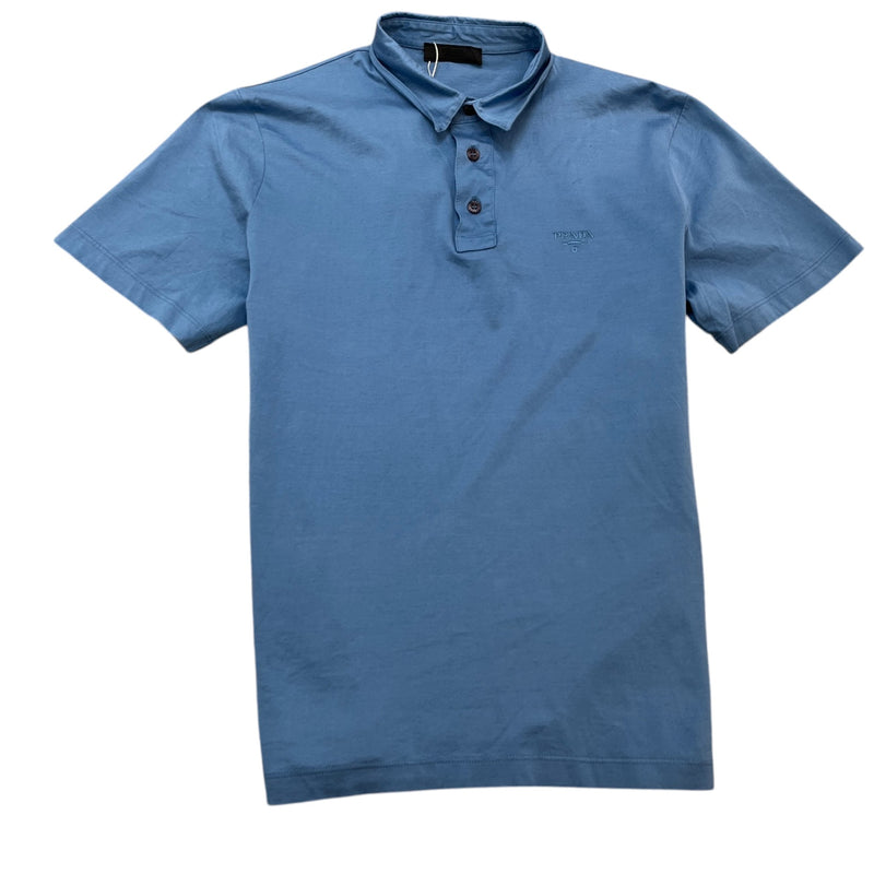 Men's Embroidered Logo Polo Shirt Blue Size M