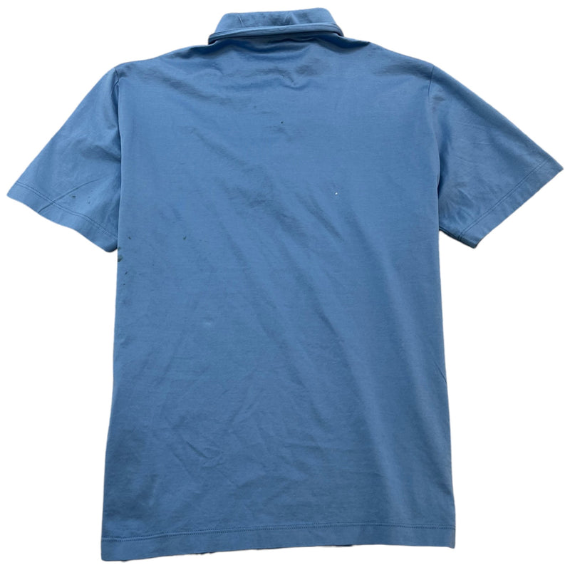 Men's Embroidered Logo Polo Shirt Blue Size M