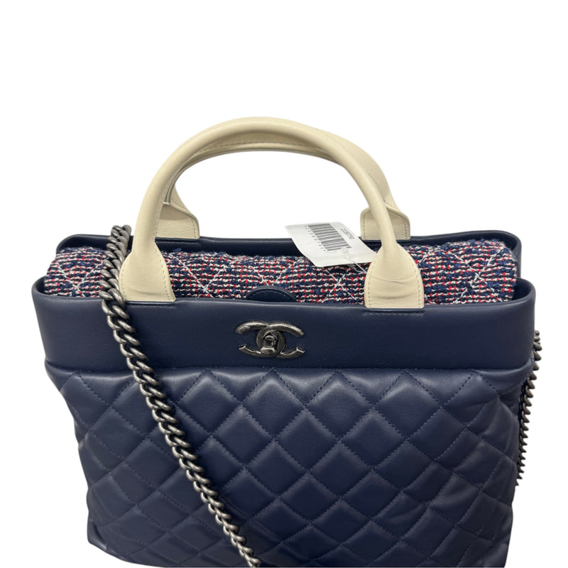 Women's Tweed Two-Way Portobello Tote Handbag Navy