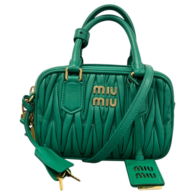 Women's Arcadie Matelassé Nappa Crossbody Bag Green