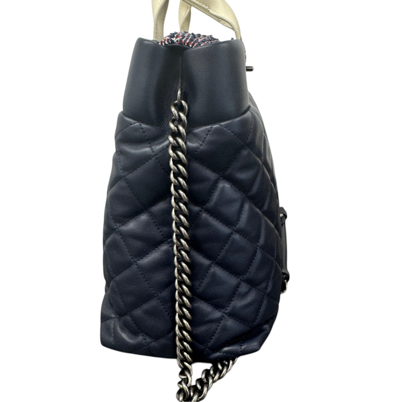 Women's Tweed Two-Way Portobello Tote Handbag Navy