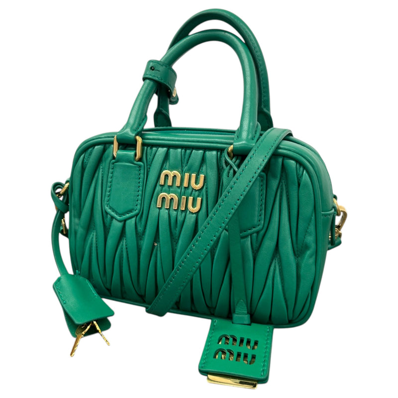Women's Arcadie Matelassé Nappa Crossbody Bag Green