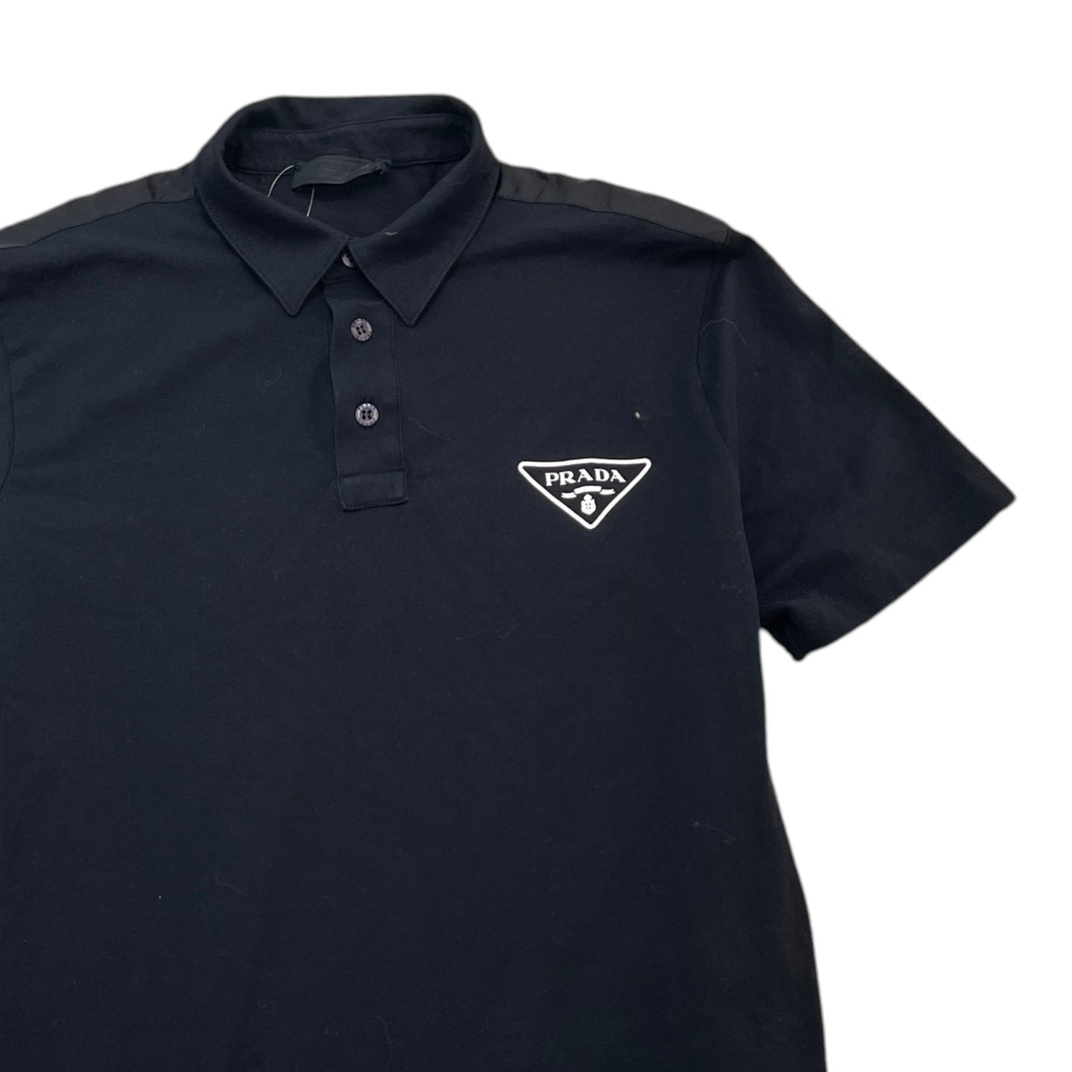 Men's Triangle logo Polo Shirt Black Size M - Photo 3