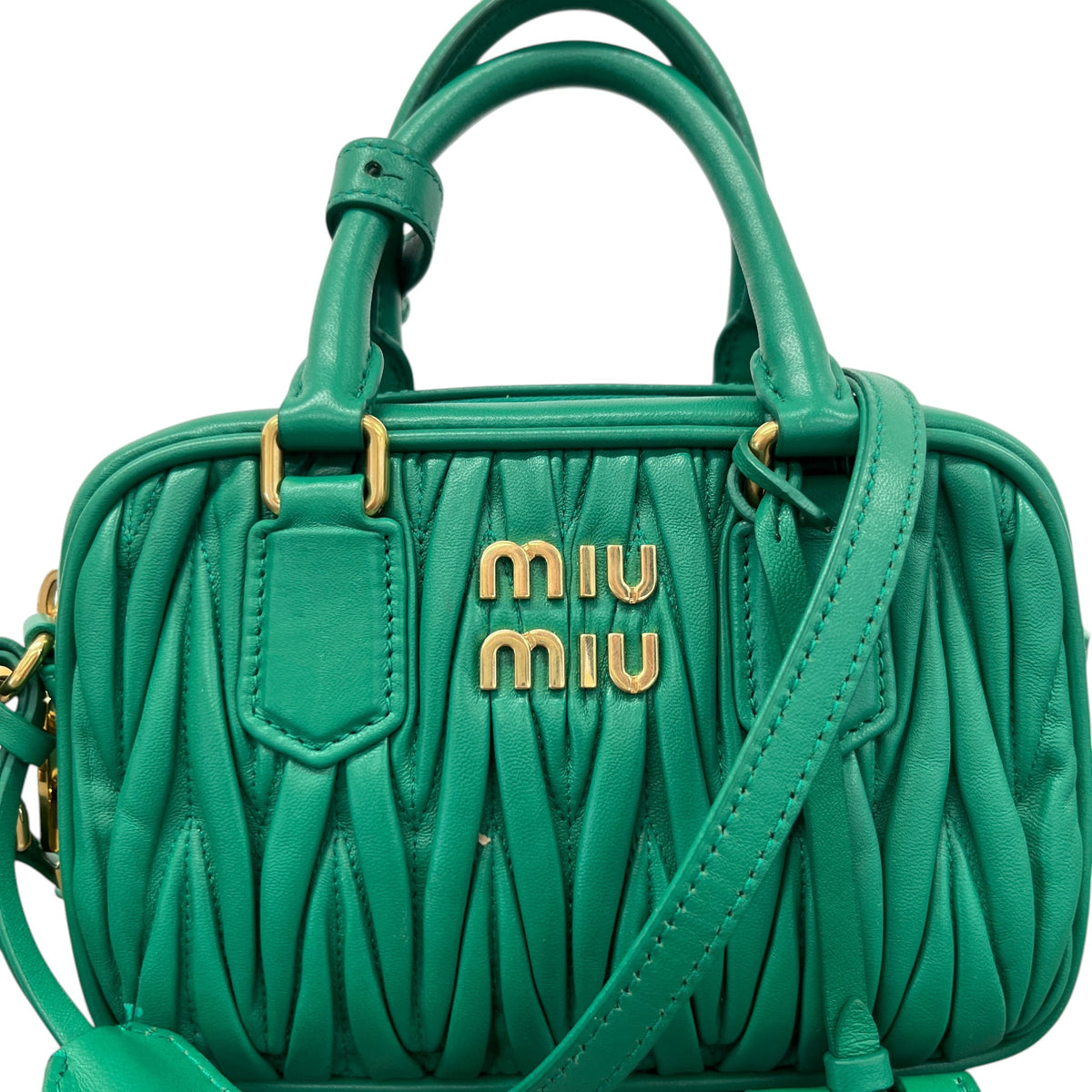 Women's Arcadie Matelassé Nappa Crossbody Bag Green - Photo 11
