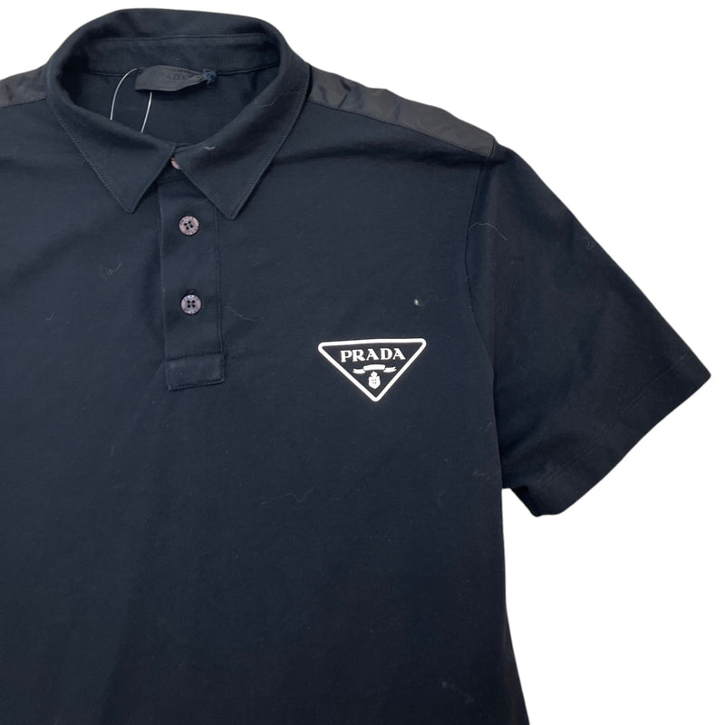 Men's Triangle logo Polo Shirt Black Size M