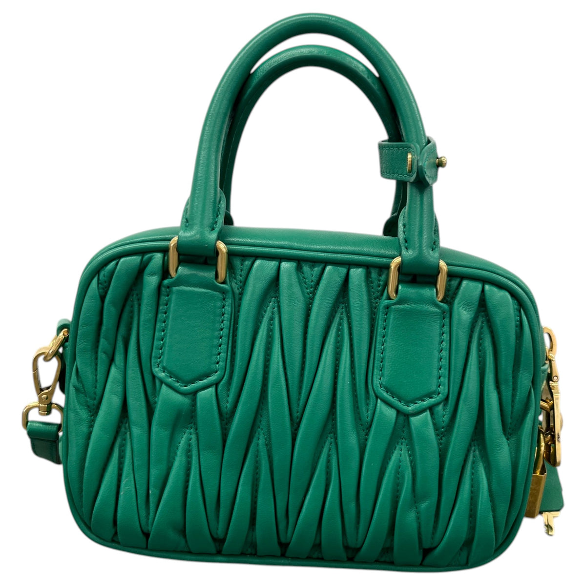 Women's Arcadie Matelassé Nappa Crossbody Bag Green - Photo 3