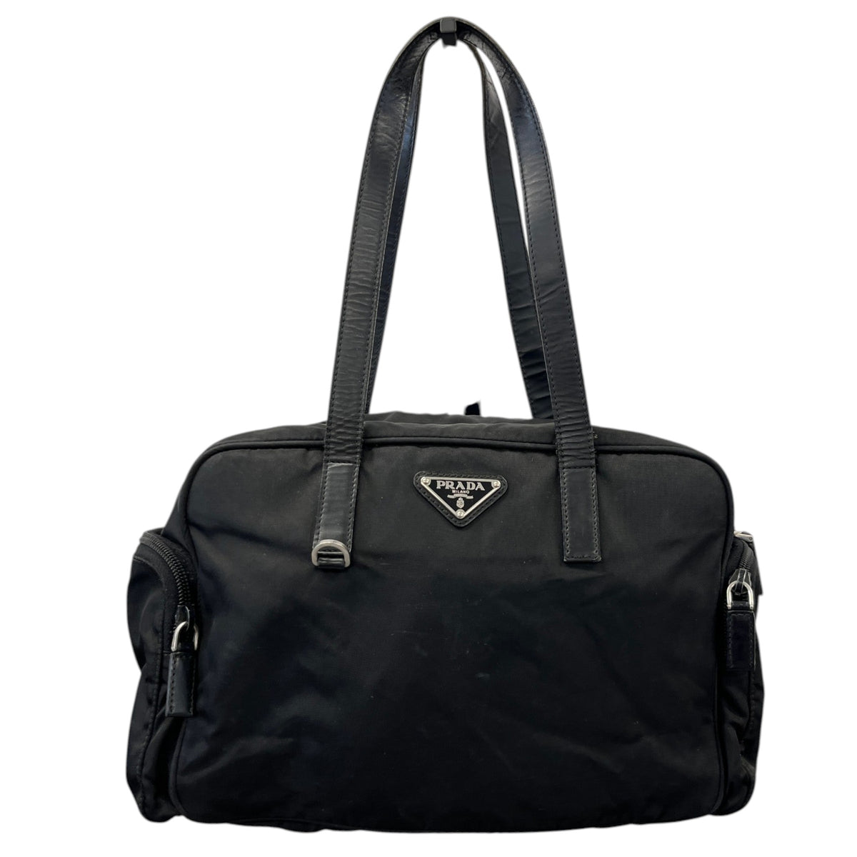 Women's Tessuto Nylon Boston Handbag Black - Photo 1