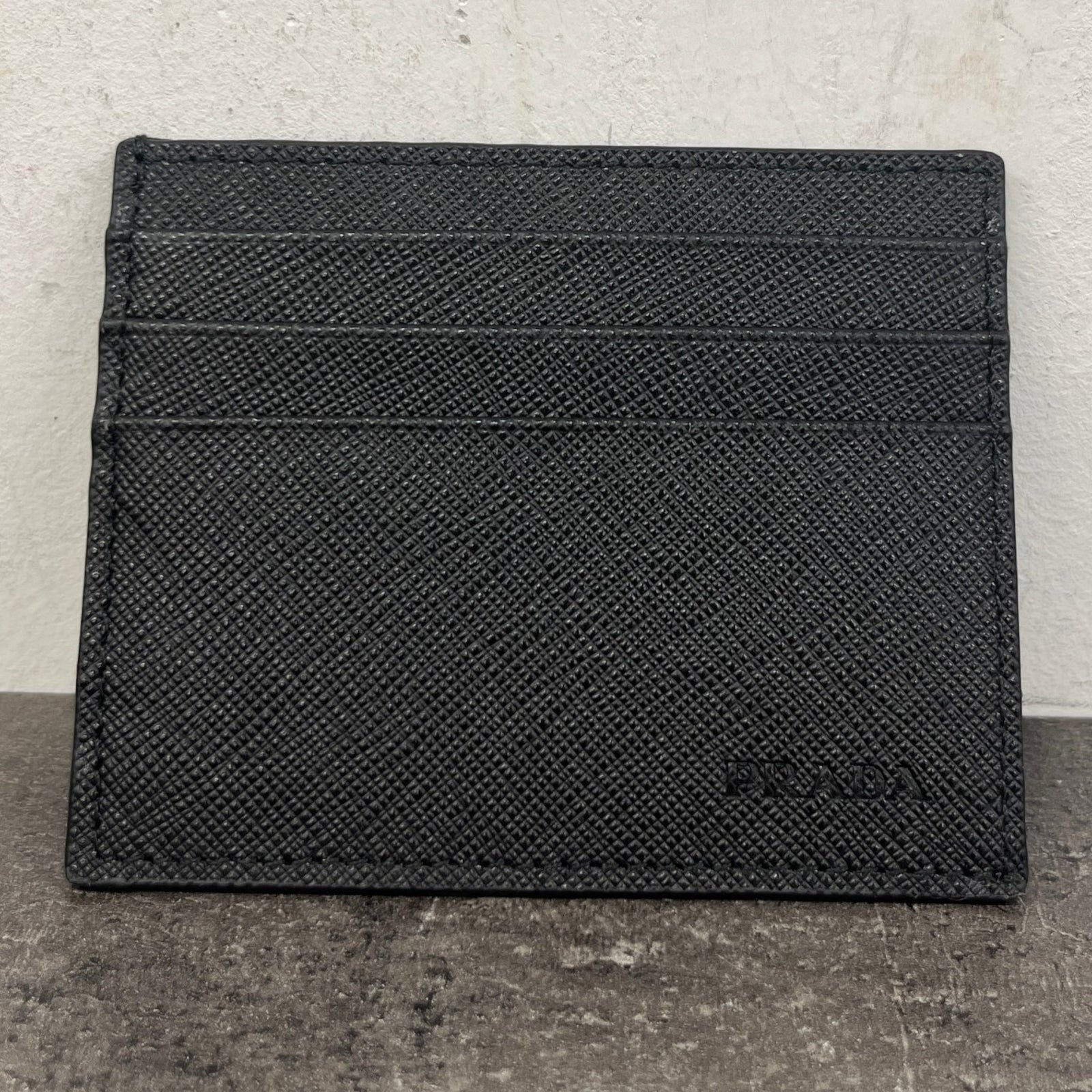 Men's Saffiano Leather Card Holder Black - Photo 8