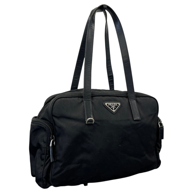 Women's Tessuto Nylon Boston Handbag Black