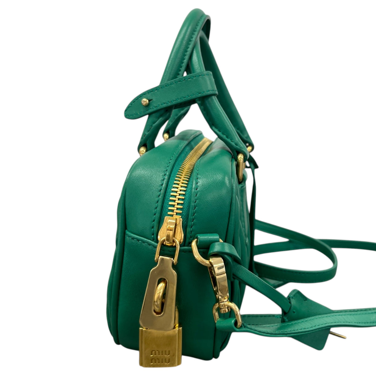 Women's Arcadie Matelassé Nappa Crossbody Bag Green - Photo 7