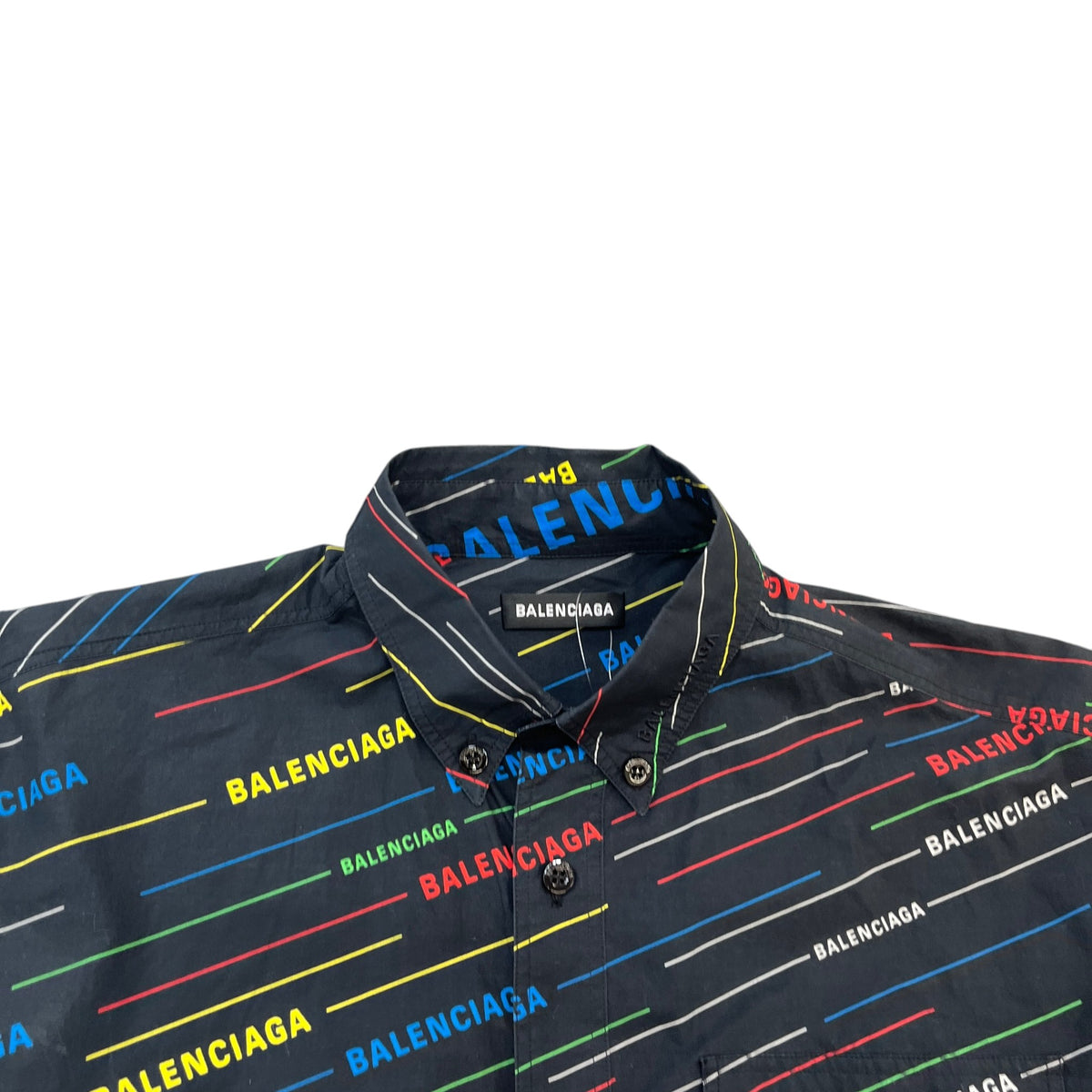 Men's Logo Print Short Sleeve Shirt Black Size L - Photo 5