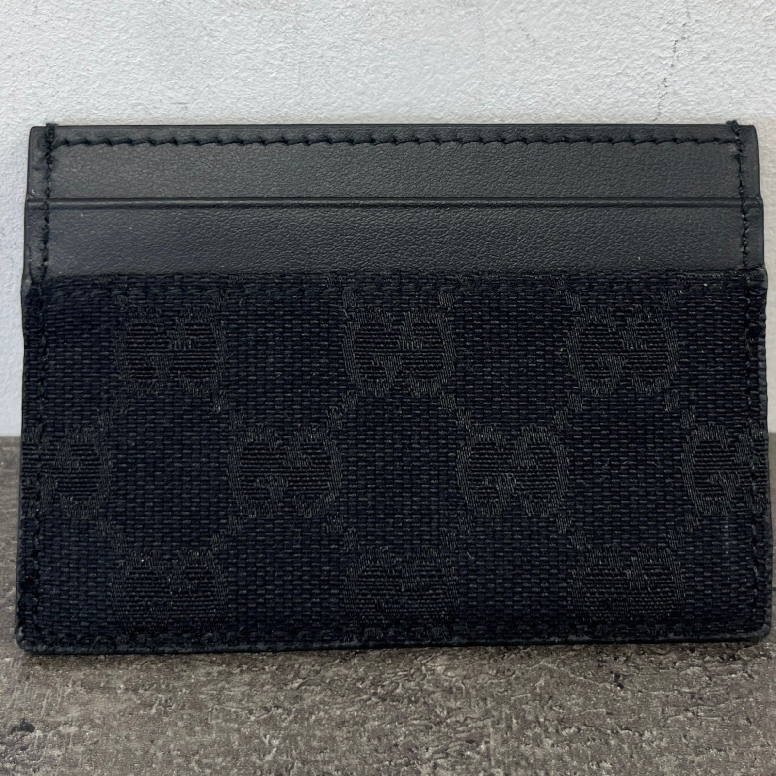 Women's GG Supreme Card Holder Black - Photo 9