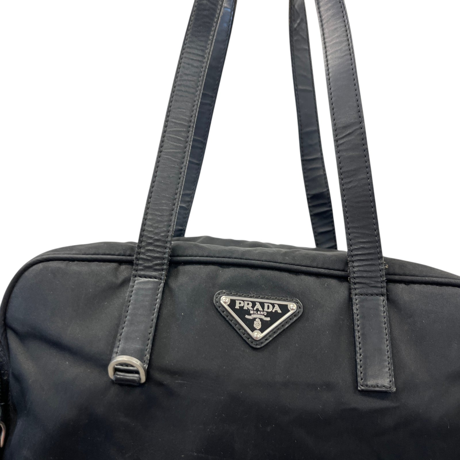 Women's Tessuto Nylon Boston Handbag Black - Photo 10