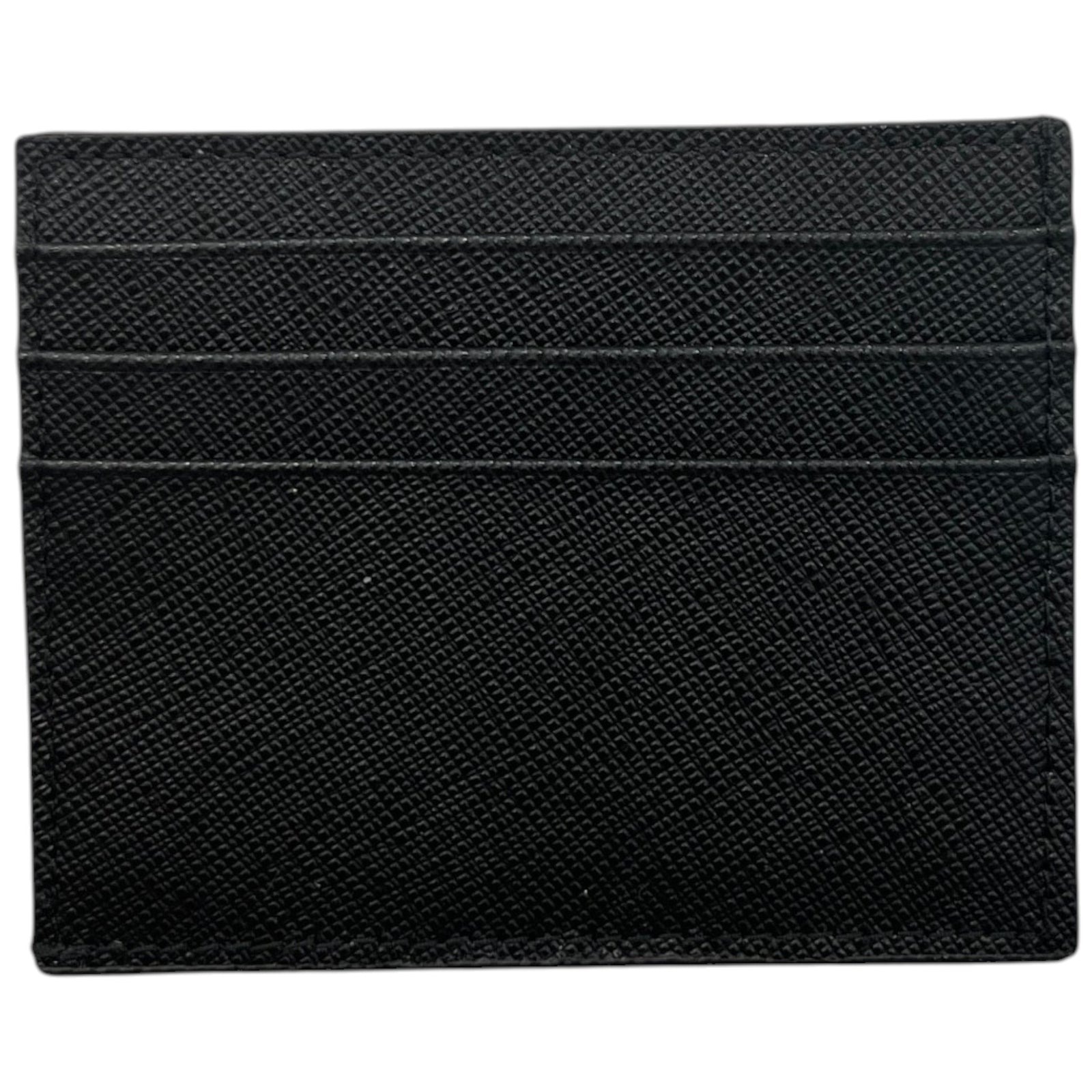 Men's Saffiano Leather Card Holder Black - Photo 2