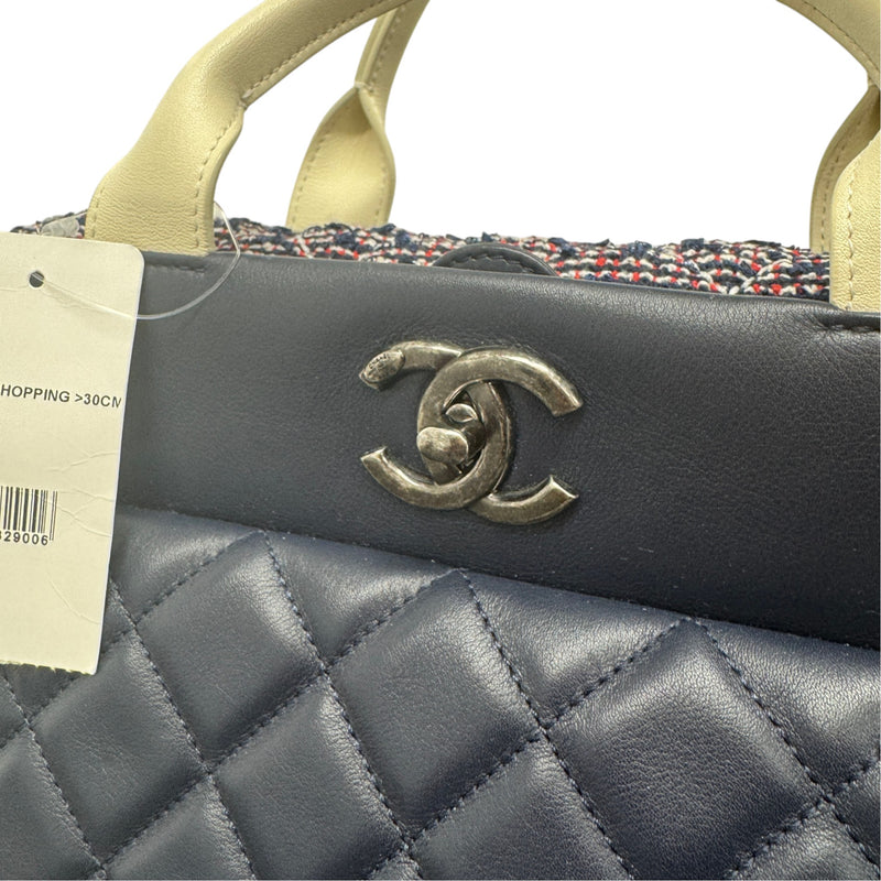 Women's Tweed Two-Way Portobello Tote Handbag Navy