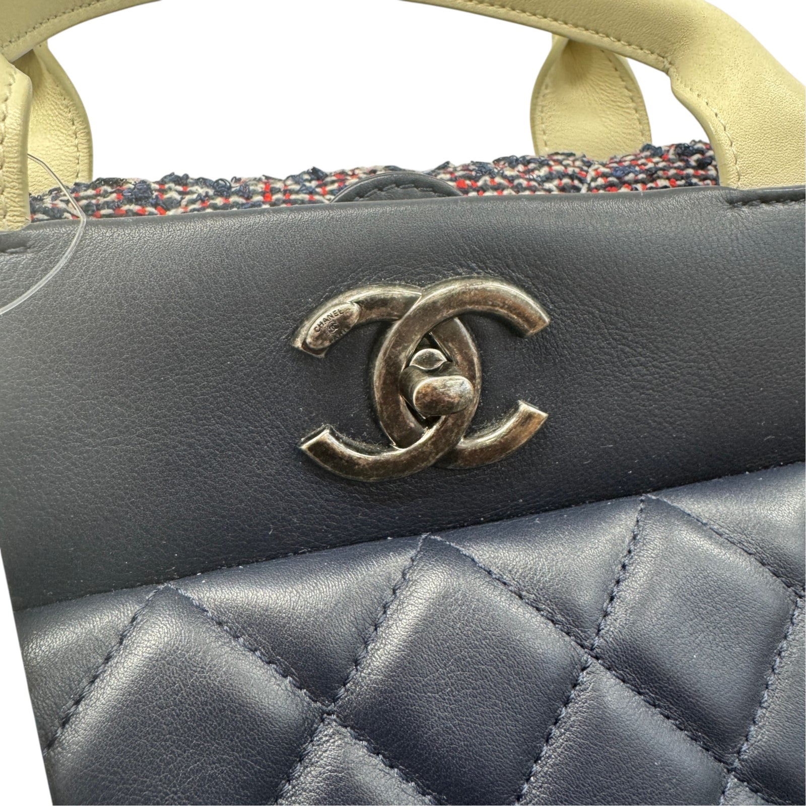 Women's Tweed Two-Way Portobello Tote Handbag Navy - Photo 17