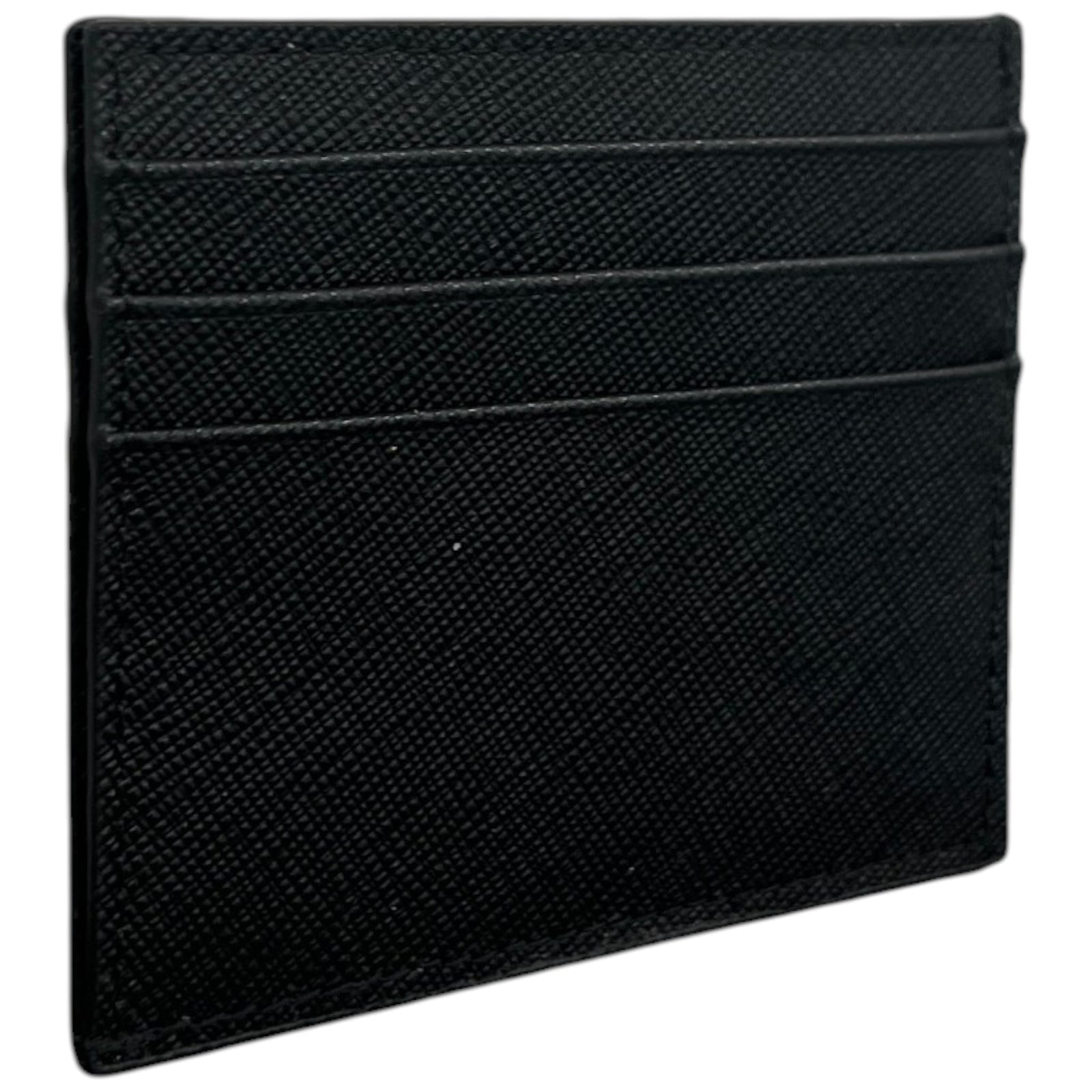 Men's Saffiano Leather Card Holder Black - Photo 5
