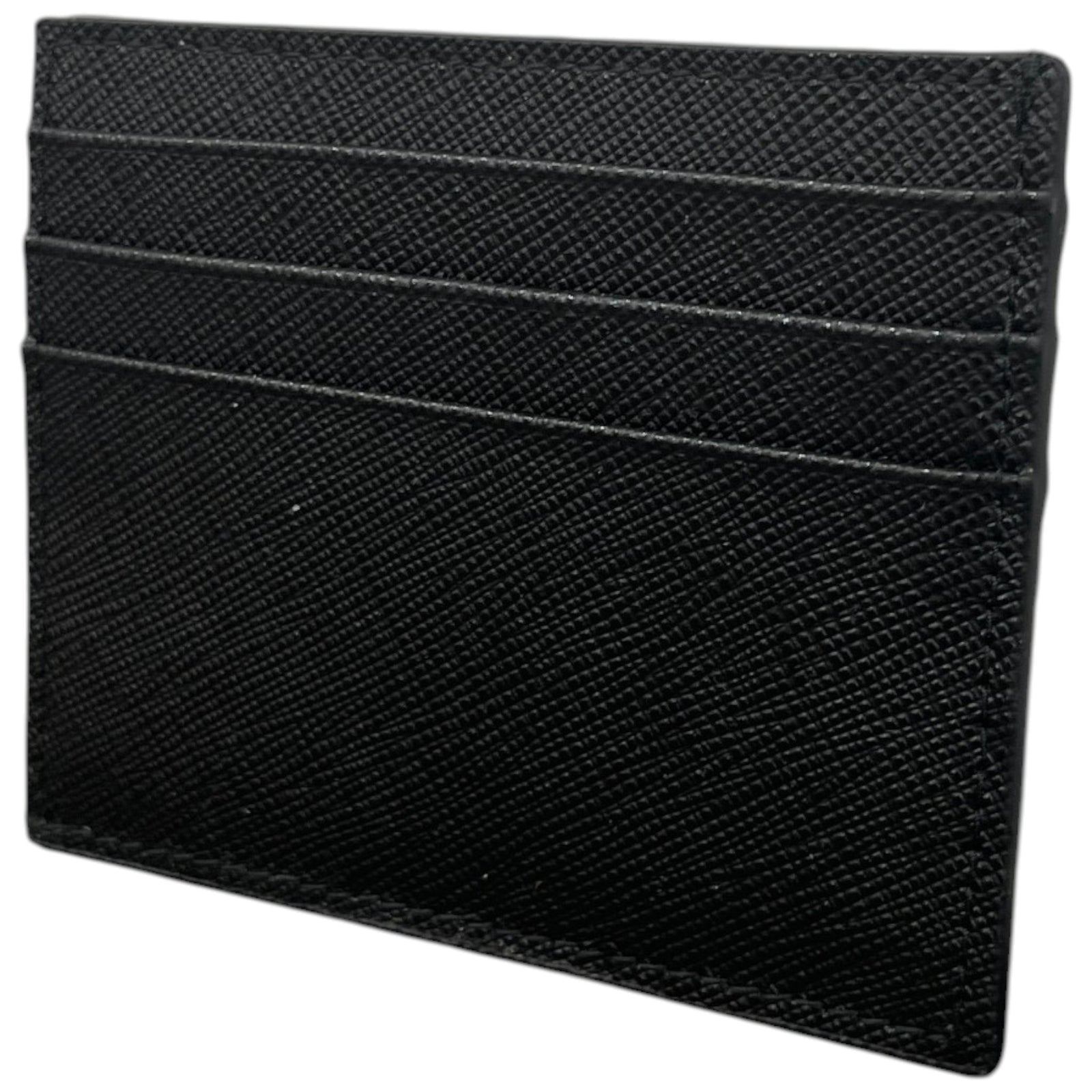Men's Saffiano Leather Card Holder Black - Photo 6