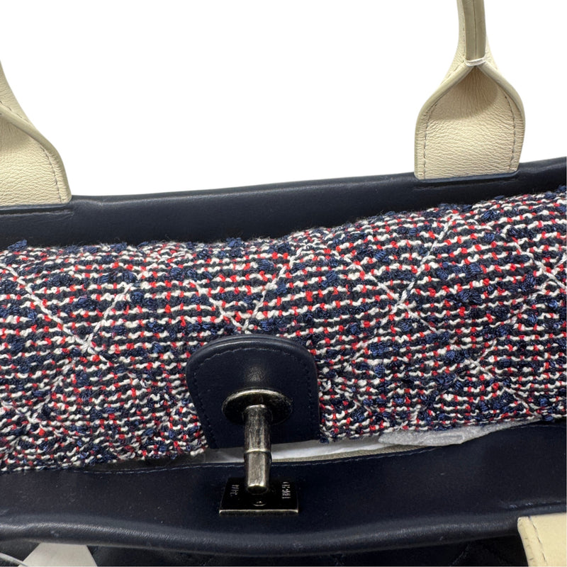Women's Tweed Two-Way Portobello Tote Handbag Navy