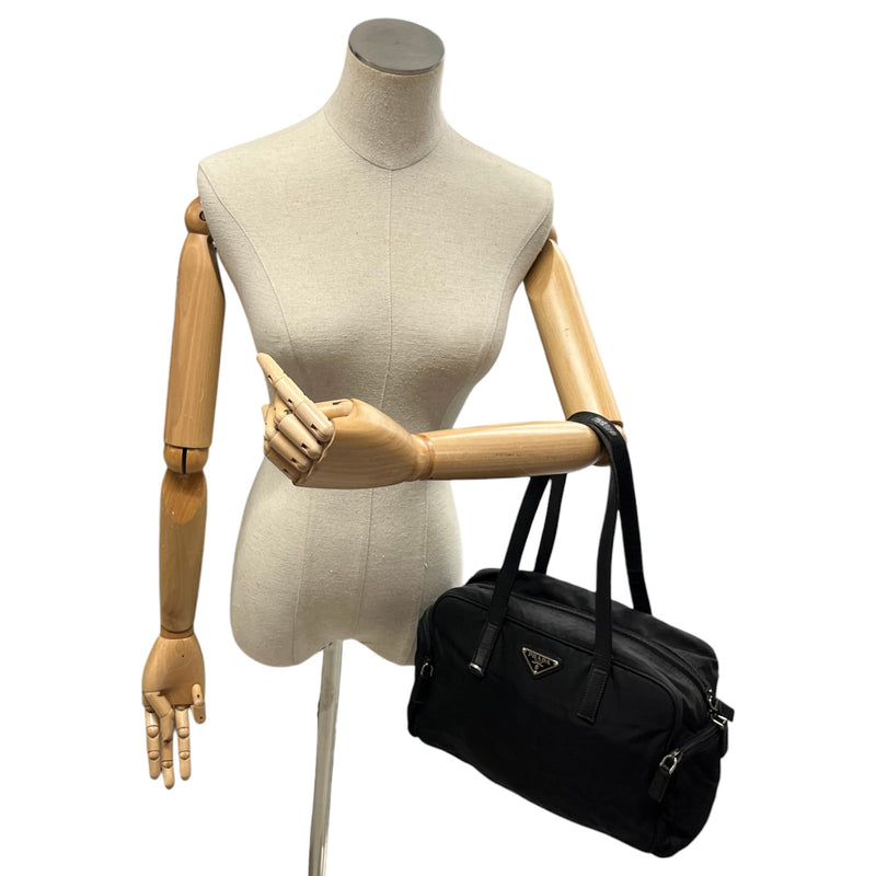 Women's Tessuto Nylon Boston Handbag Black
