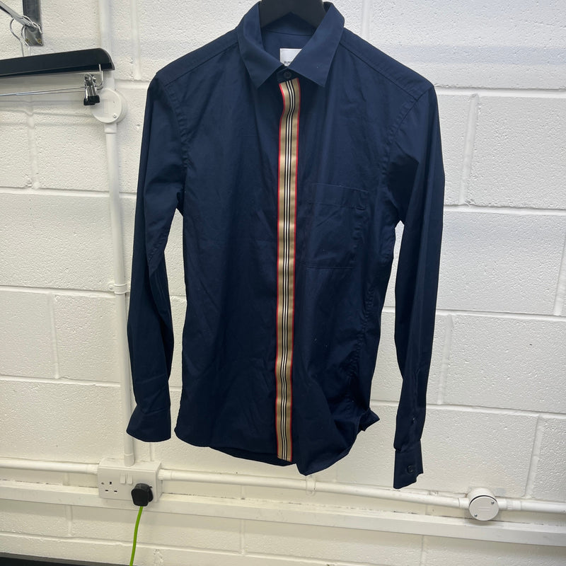 Men's Icon Stripe Long Sleeve Shirt Navy Size XS