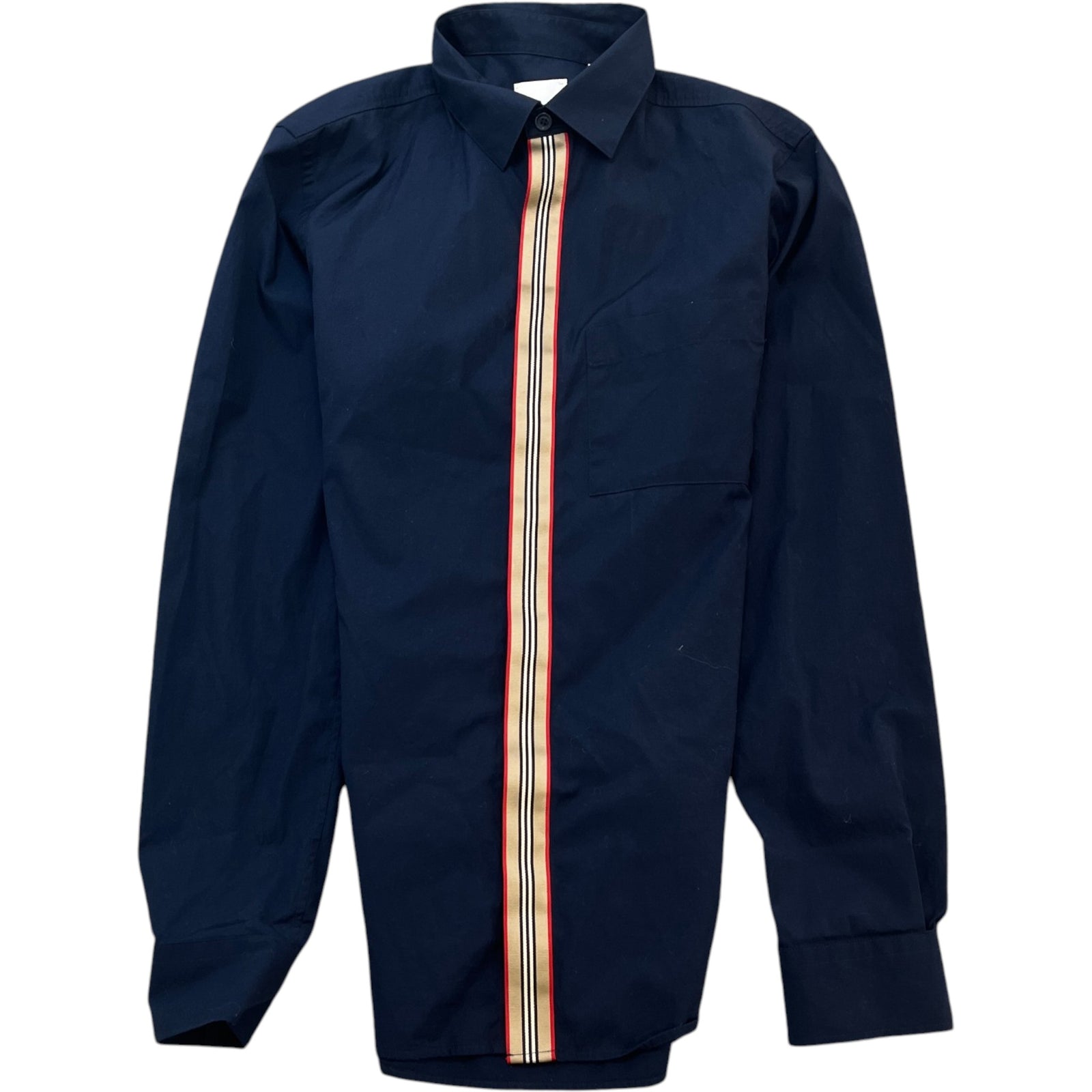 Men's Icon Stripe Long Sleeve Shirt Navy Size XS - Photo 1