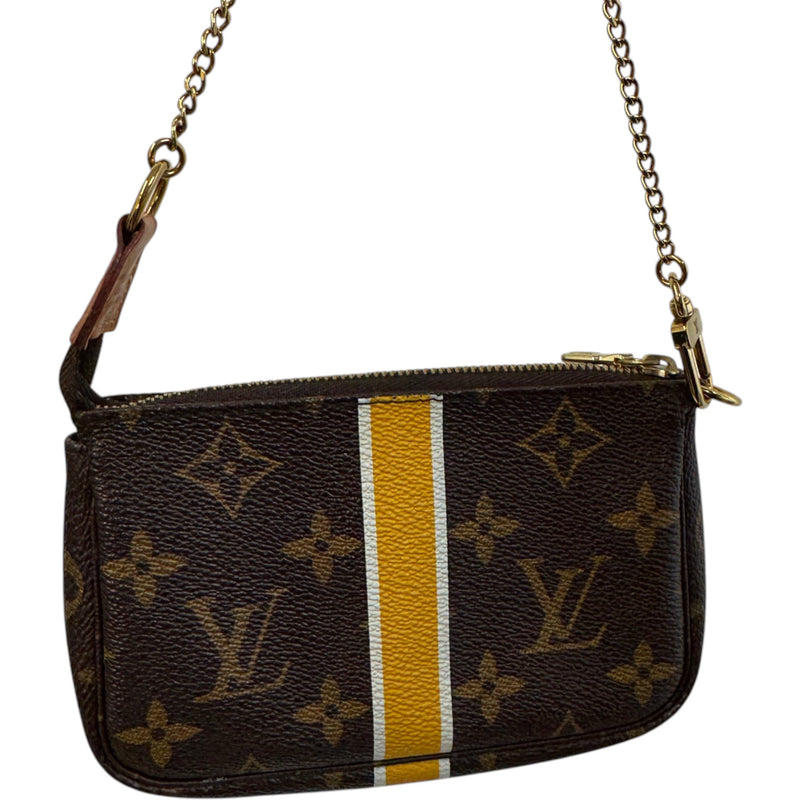 Women's Monogram Mini Pochette Accessoires Handbag Brown