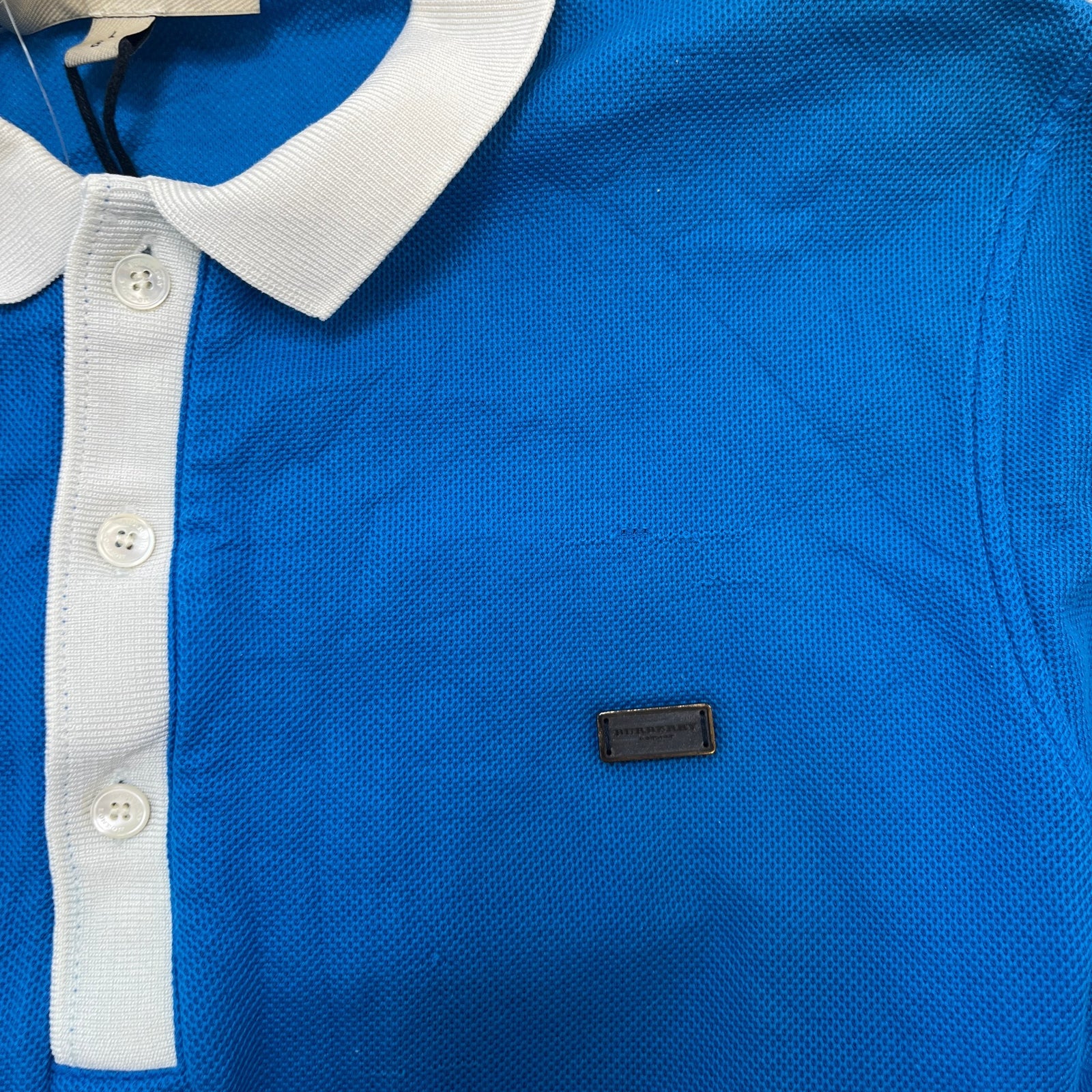 Men's Plaque Logo Polo Shirt Blue Size L - Photo 6