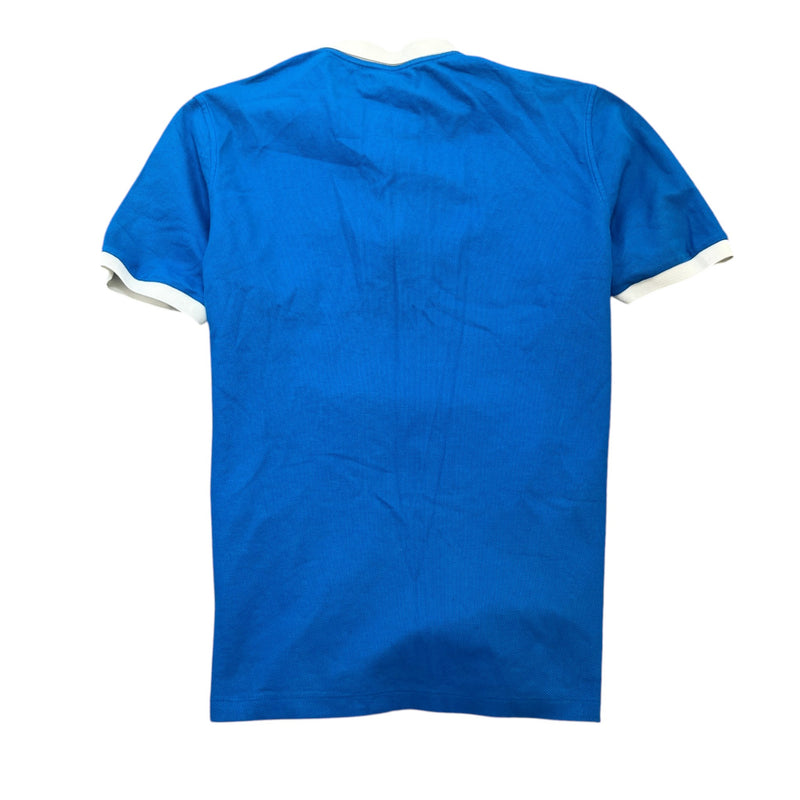 Men's Plaque Logo Polo Shirt Blue Size L