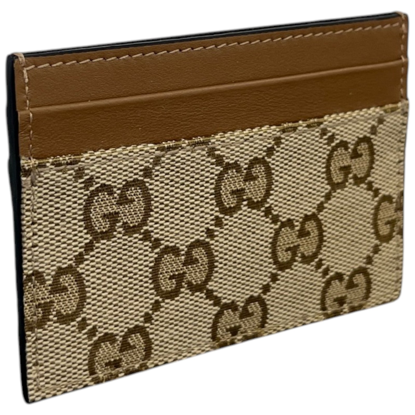 Men's GG Supreme Card Holder Beige - Photo 3