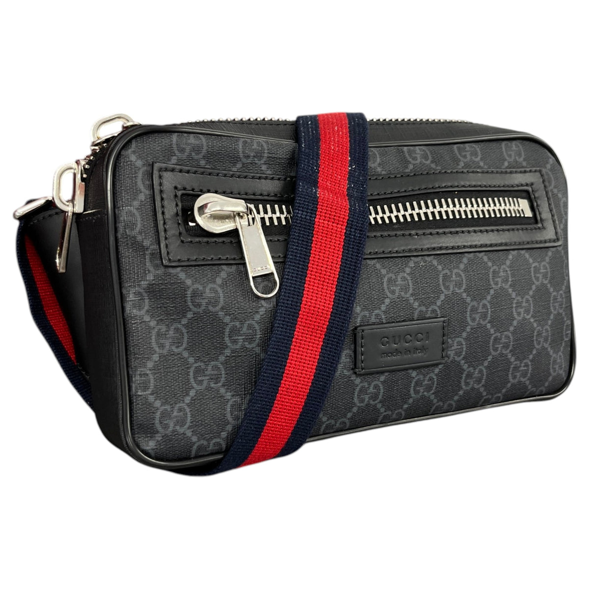 Men's GG Supreme Belt Bag Black - Photo 4
