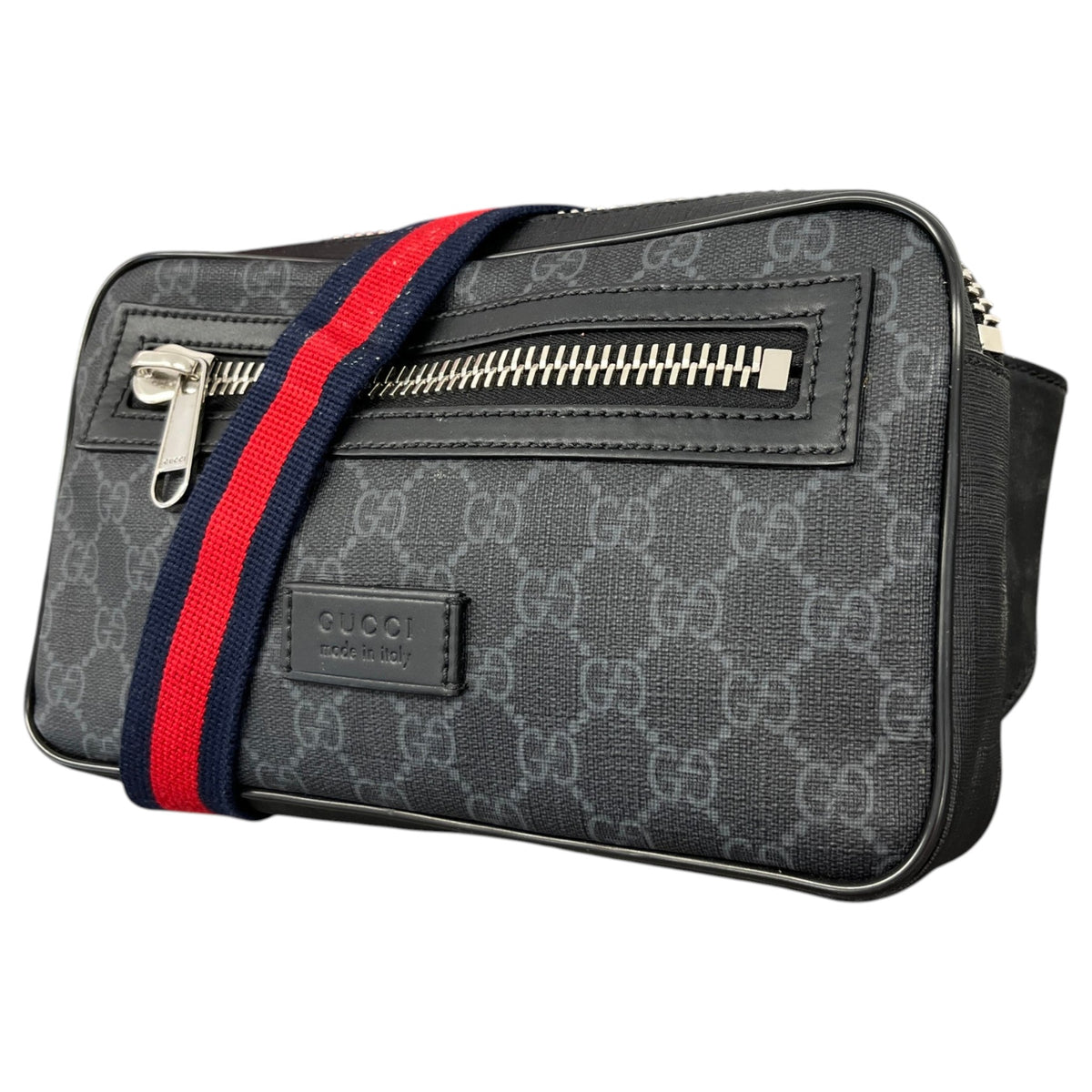 Men's GG Supreme Belt Bag Black - Photo 5