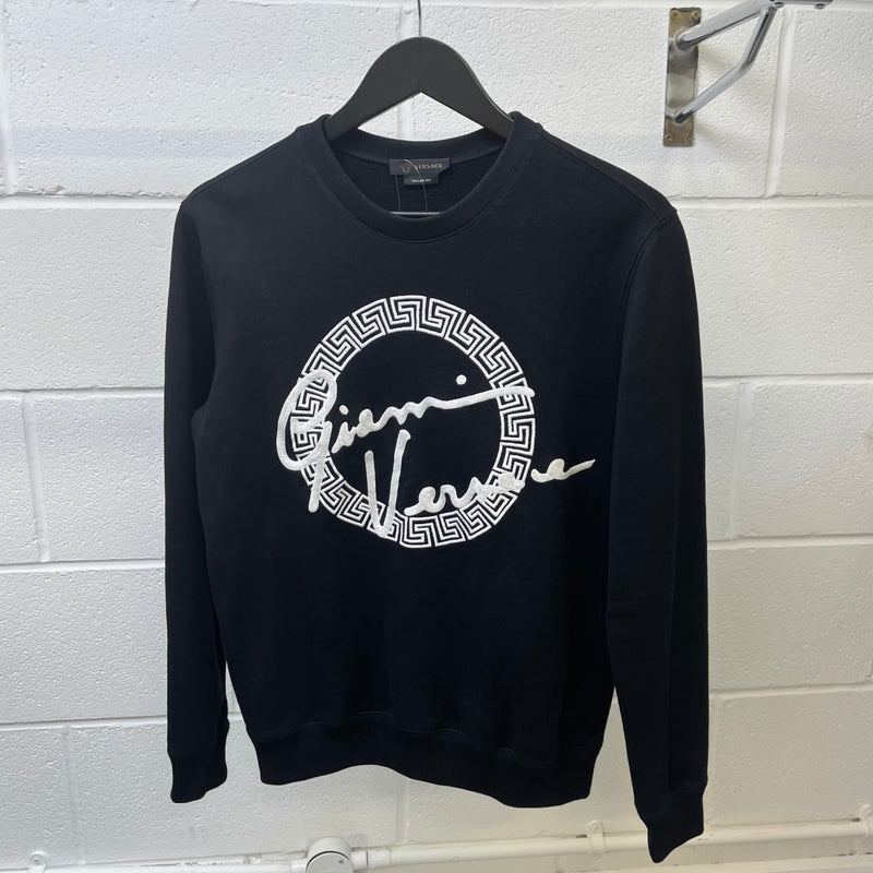 Men's Embroidered Logo Sweatshirt Black Size XS