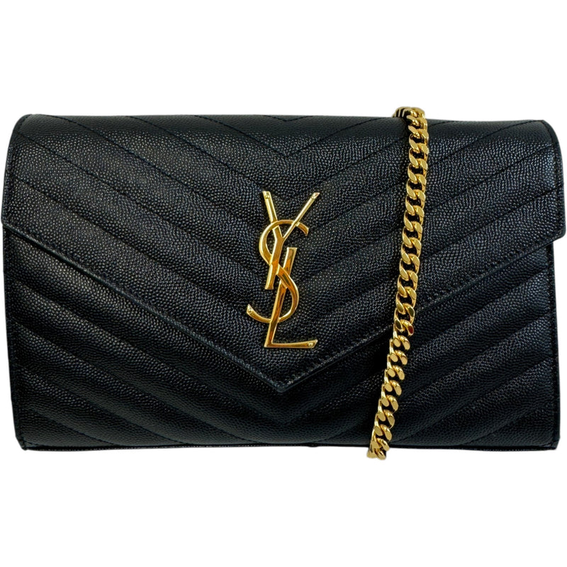 Women's Matelassé Envelope Wallet Crossbody Bag Black