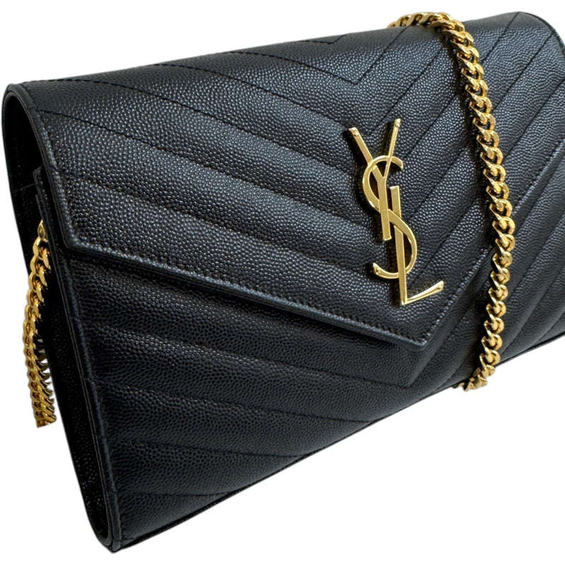 Women's Matelassé Envelope Wallet Crossbody Bag Black