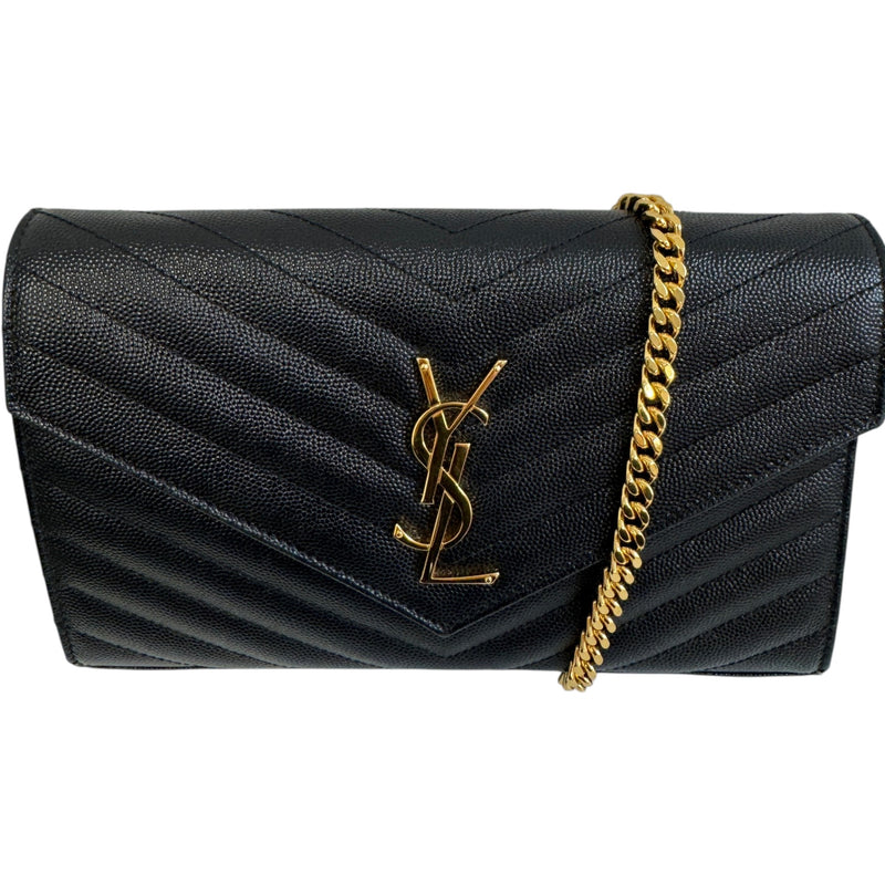 Women's Matelassé Envelope Wallet Crossbody Bag Black