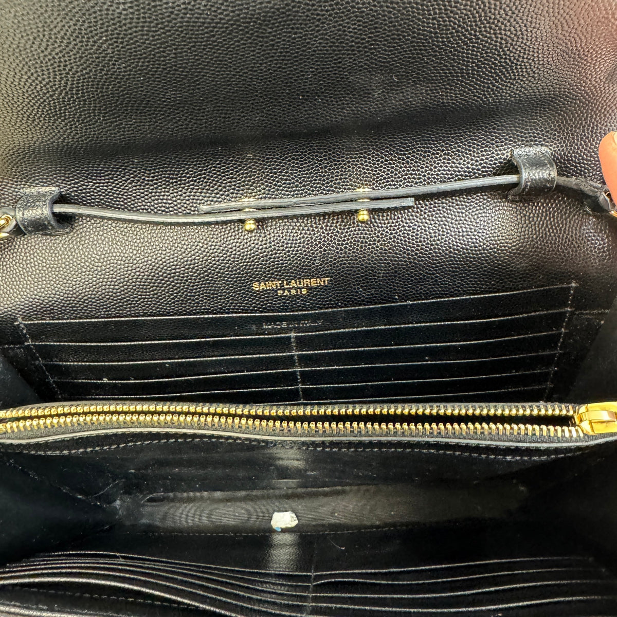 Women's Matelassé Envelope Wallet Crossbody Bag Black - Photo 7