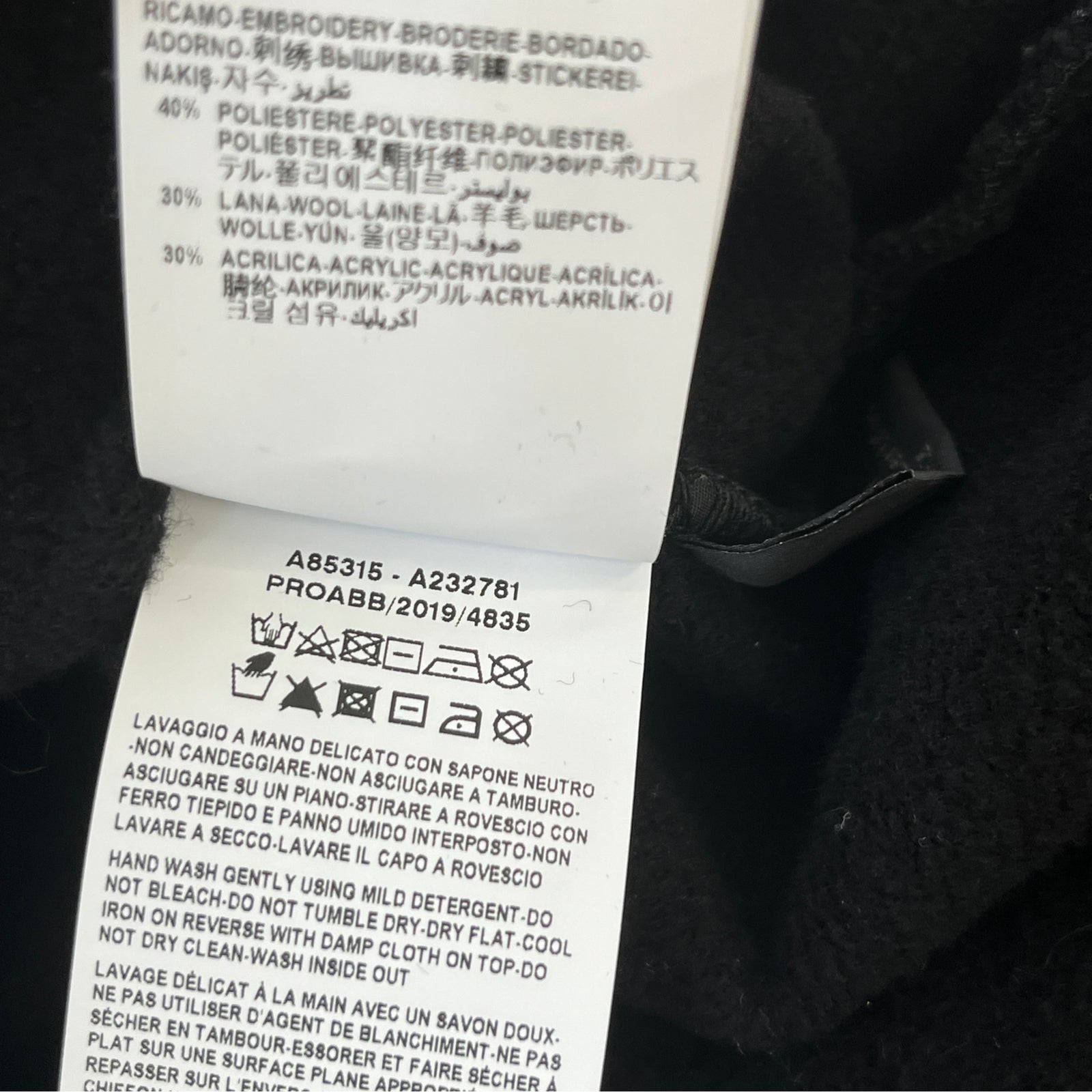 Men's Embroidered Logo Sweatshirt Black Size XS - Photo 8