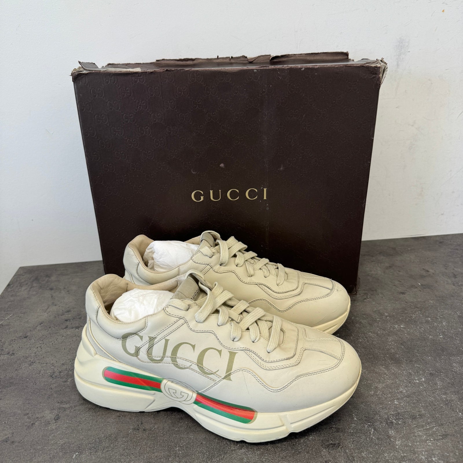 Men's Rhyton Low Trainers Beige Size EU 43 / UK 9 - Photo 11