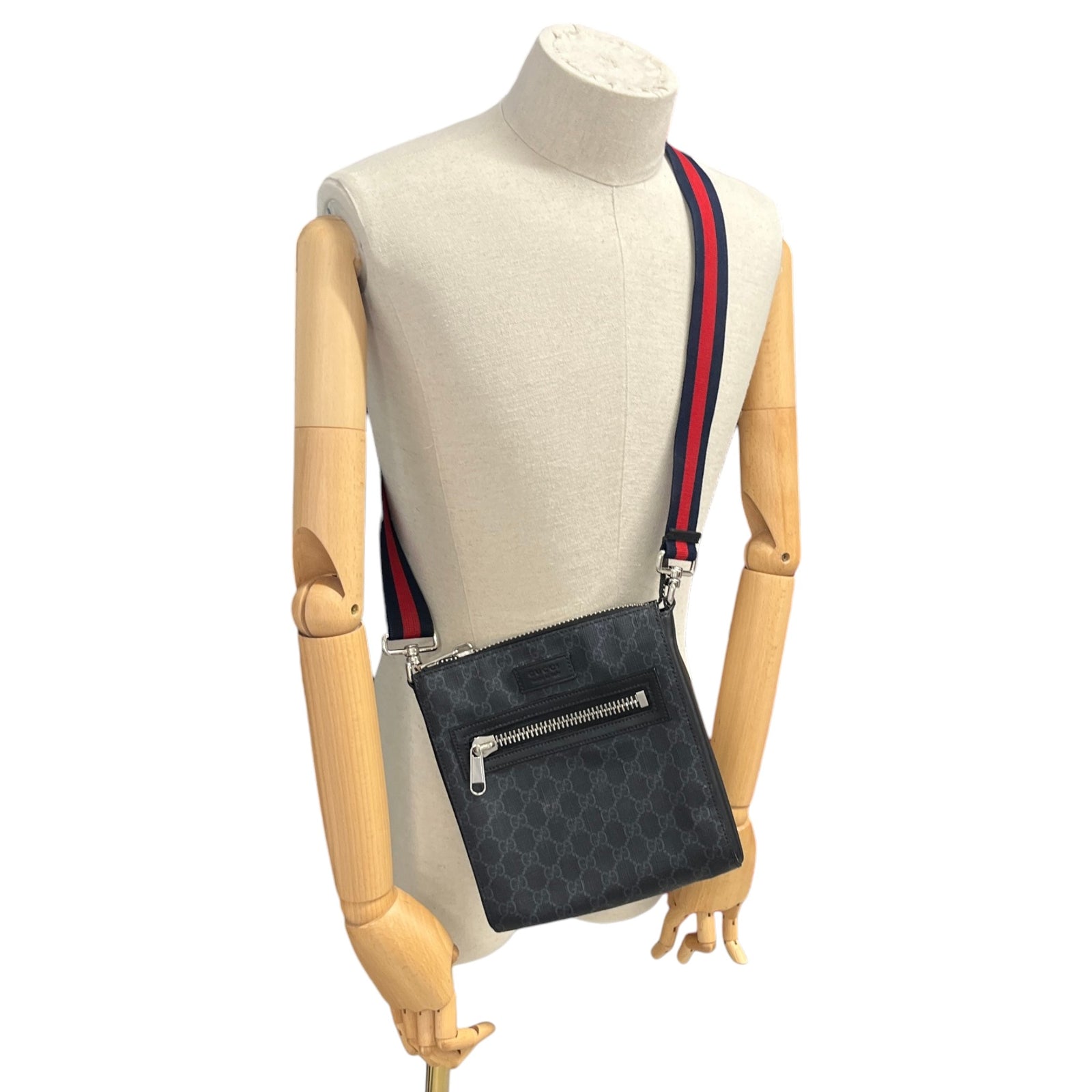 Men's Small GG Supreme Messenger Bag Grey - Photo 2