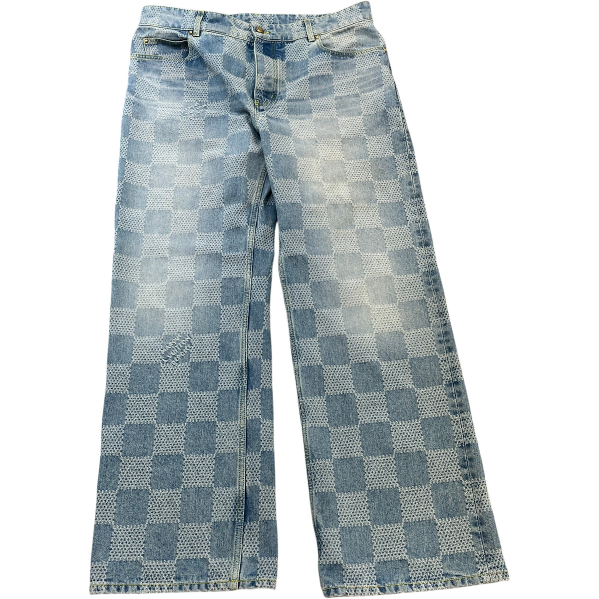 Men's Damier Denim Skate Jeans Blue Size XXL / W38 - Photo 1
