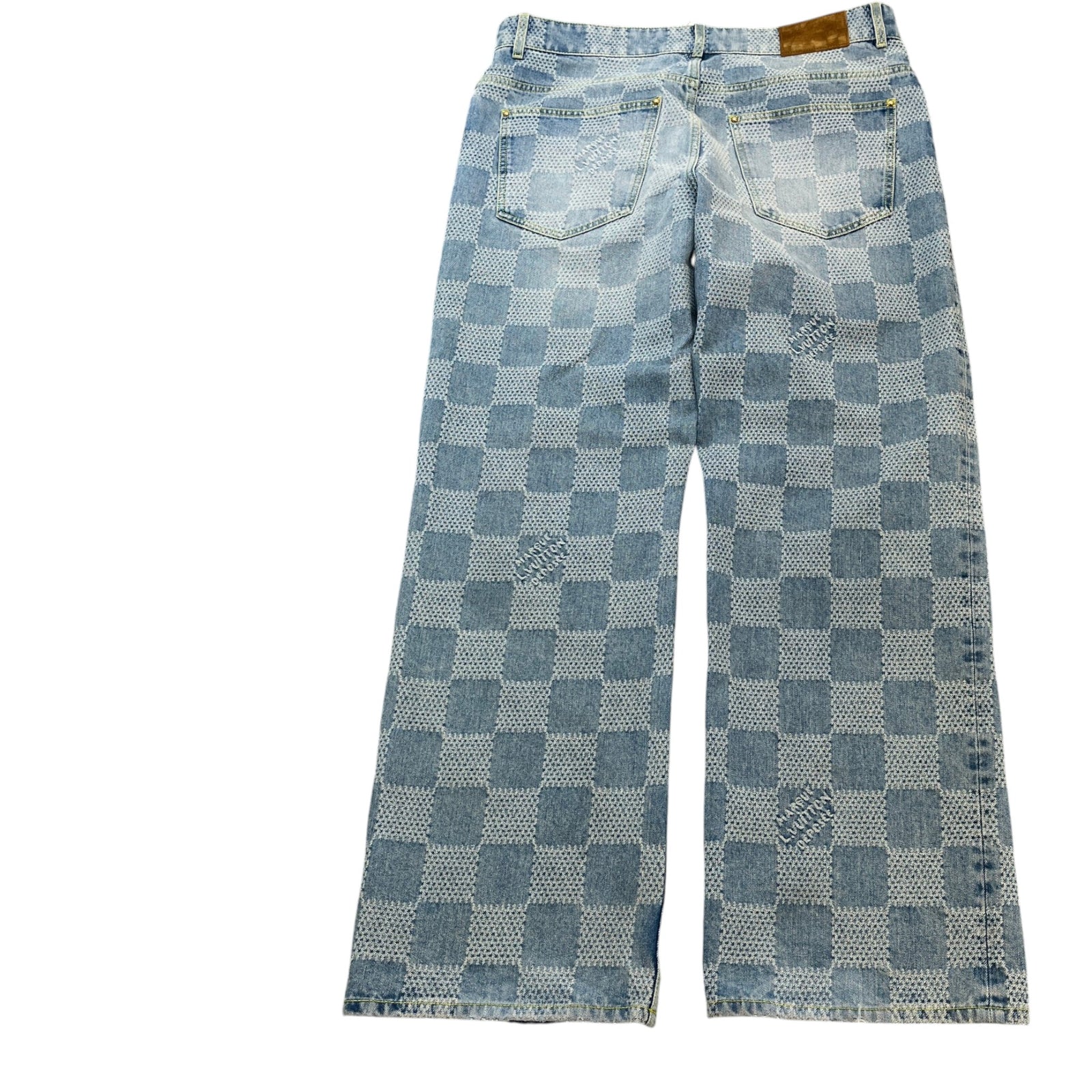 Men's Damier Denim Skate Jeans Blue Size XXL / W38 - Photo 2