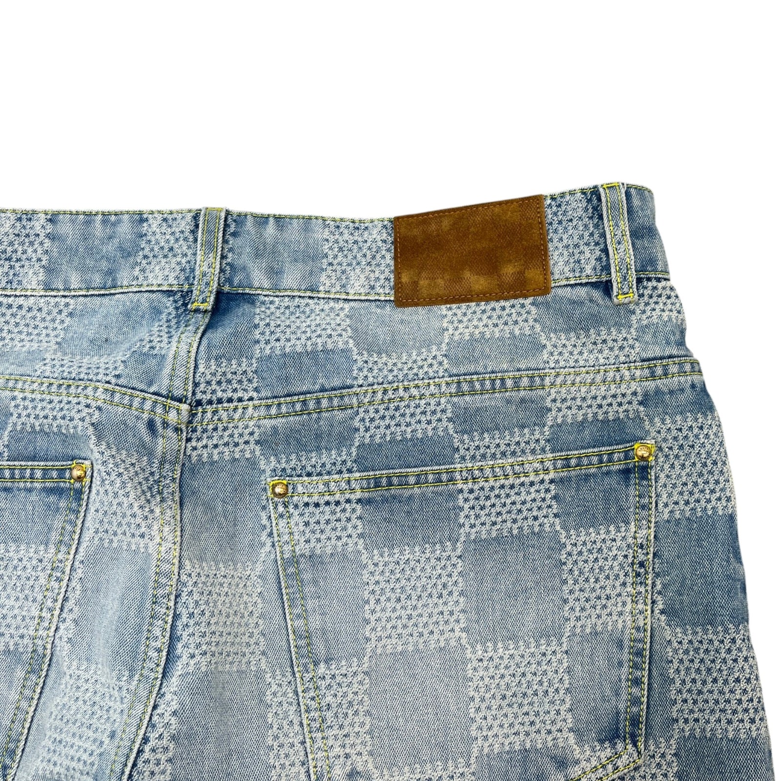 Men's Damier Denim Skate Jeans Blue Size XXL / W38 - Photo 6
