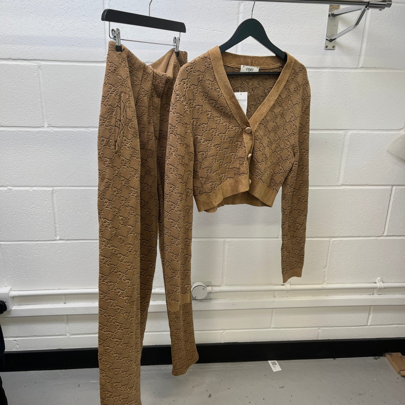 Women's Ff Logo Co-Ord Uk 14 Full Tracksuit Beige Size M - Photo 16