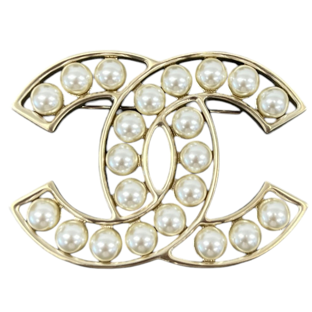 Women's CC Pearl Brooch Gold - Photo 1